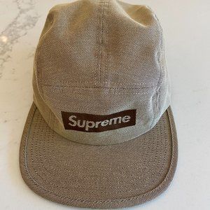 supreme jacquard box logo camp cap navy